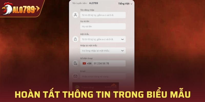 Hoàn tất thông tin hội viên trong biểu mẫu